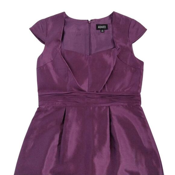 Adrianna Papell Purple Sheath Dress Size 10 New Silk Blend Cap Sleeve Formal - Picture 2 of 7